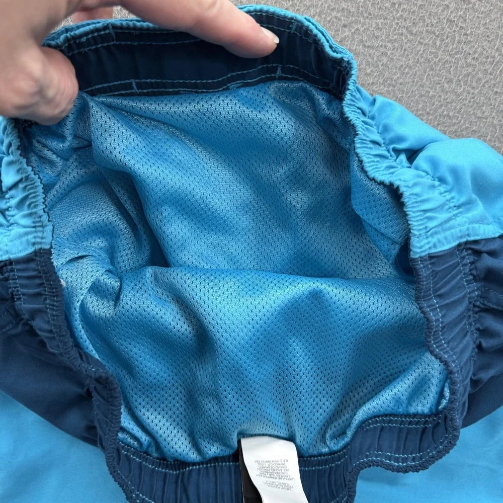 Nike Swim Shorts Mens Large Blue Colorblock Trunks Mesh‎ Lined Quick Dry